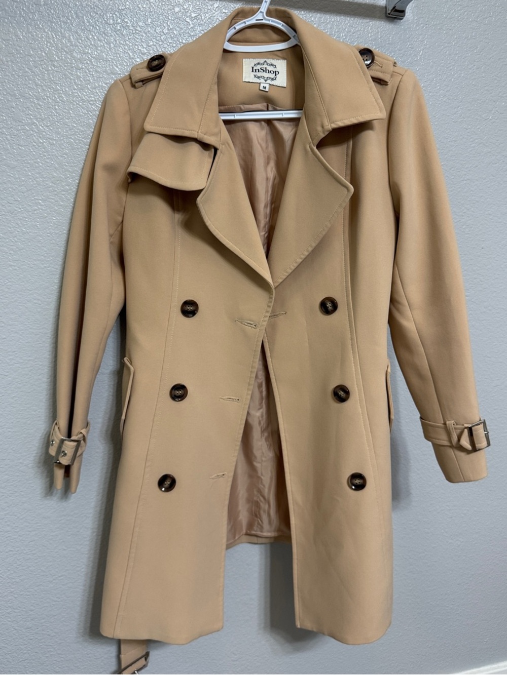 Tan Double-Breasted Trench Coat